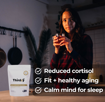 Reduce cortisol. Sleep to enhance fitness and healthspan. Calms your mind for sleep.